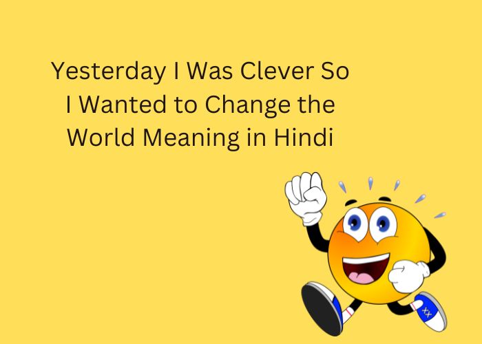Yesterday I Was Clever So I Wanted to Change the World Meaning in Hindi