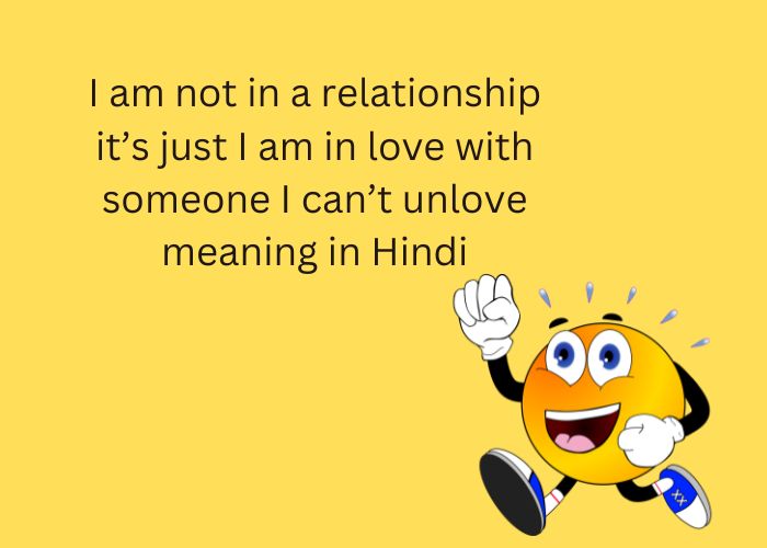 I am not in a relationship it’s just I am in love with someone I can’t unlove meaning in Hindi