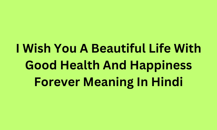 I Wish You A Beautiful Life With Good Health And Happiness Forever Meaning In Hindi