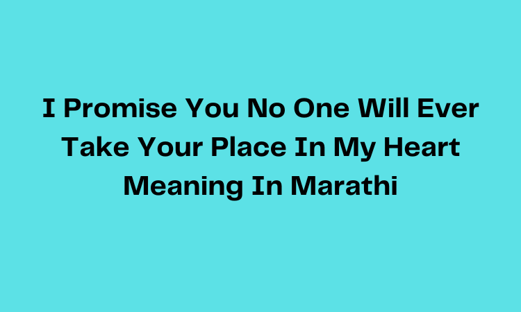 I Promise You No One Will Ever Take Your Place In My Heart Meaning In Kannada