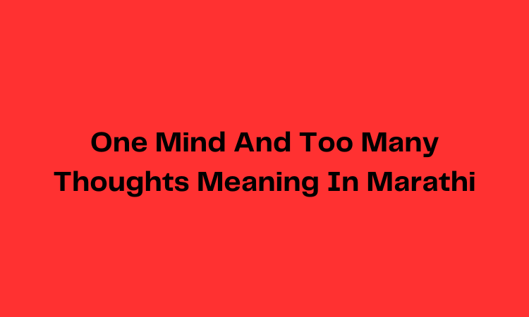 One Mind And Too Many Thoughts Meaning In Marathi