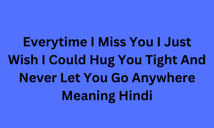 Everytime I Miss You I Just Wish I Could Hug You Tight And Never Let You Go Anywhere Meaning Hindi