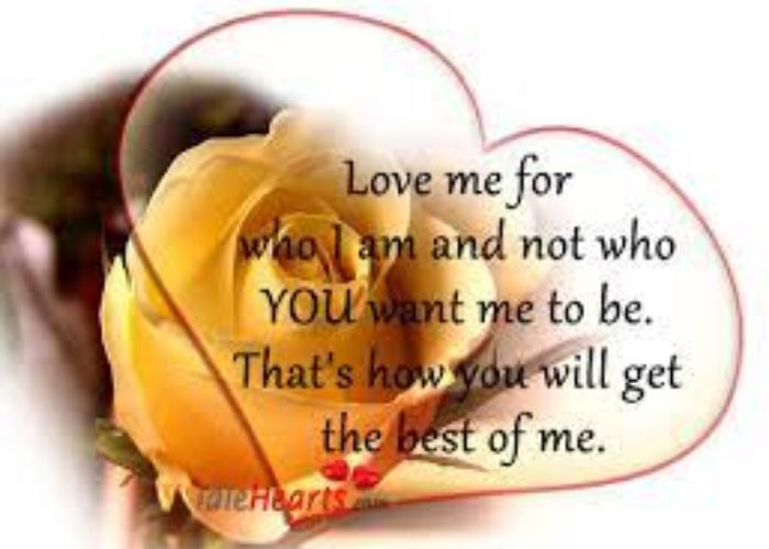 love me for who i am not what you want me to be meaning in hindi