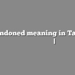 Abandoned meaning in Tamil | தமிழில் எளிதான அர்த்தம் | அகராதி