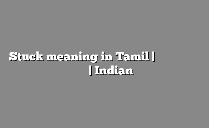 Stuck meaning in Tamil | தமிழில் எளிதான அர்த்தம் | Indian அகராத