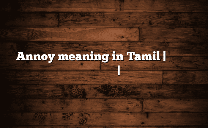 Annoy meaning in Tamil | தமிழில் எளிதான அர்த்தம் | அகராதி