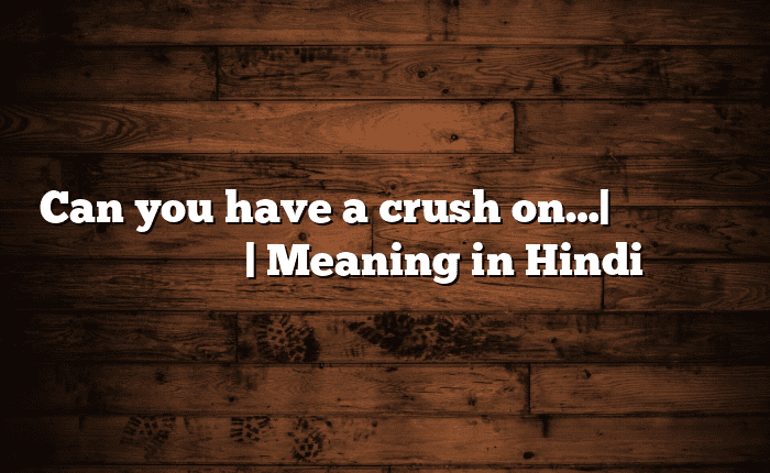 Can you have a crush on…| आसान मतलब हिंदी में | Meaning in Hindi