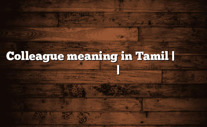 Colleague meaning in Tamil | தமிழில் எளிதான அர்த்தம் | அகராதி