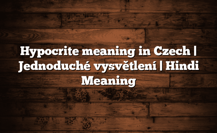 Hypocrite meaning in Czech | Jednoduché vysvětlení | Hindi Meaning