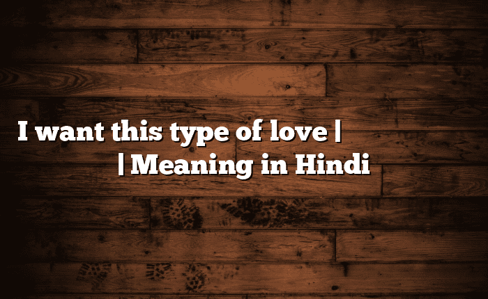 I want this type of love | सोपा अर्थ मराठीत | Meaning in Hindi