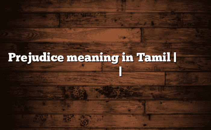 Prejudice meaning in Tamil | தமிழில் எளிதான அர்த்தம் | அகராதி