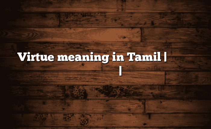 Virtue meaning in Tamil | தமிழில் எளிதான அர்த்தம் | அகராதி