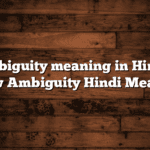 Ambiguity meaning in Hindi– Know Ambiguity Hindi Meaning