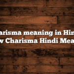 Charisma meaning in Hindi- Know Charisma Hindi Meaning